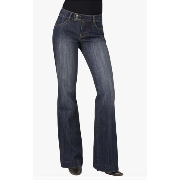 Stetson Women’s Mid Rise Denim Jeans City Trouser Western Pockets Size 12 Blue - Picture 1 of 14